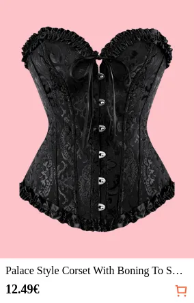 Palace Style Corset With Boning To Shape Waist And Push Up Bust, Sexy Jacquard Shapewear Top, Suitable For Wearing With A Dress, For Halloween, Vintage Look