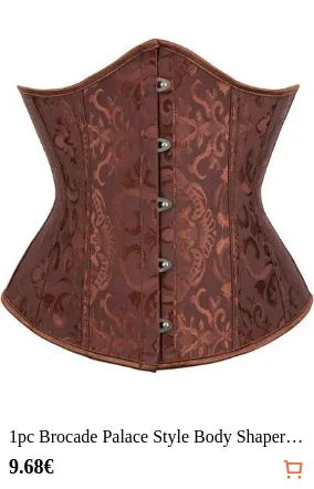 1pc Brocade Palace Style Body Shaper Corset, Waist Cincher With Adjustable Drawstring Waist Trainer Halloween Costume